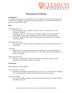 Organizing and Outlining