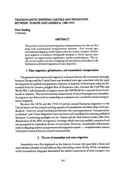 TRANSATL`NTIC SHIPPiNG CARTELS AND MIGRATION
