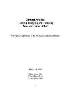 Criminal America Program - The American Literature Association