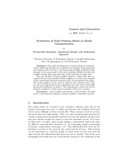 Evaluation of Node Position Based on Email Communication 1