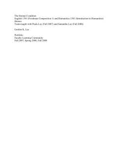 The Human Condition English 1301 (Freshman