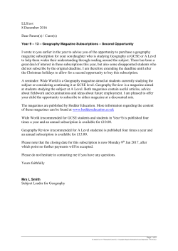 Geography Magazine Subscription