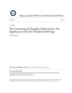 The Constitutional Thought of John Adams