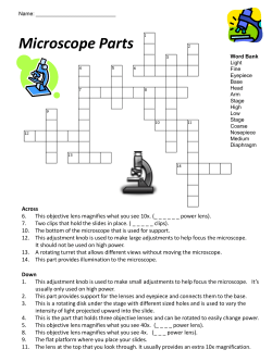 HW 8/24 Microscope Parts Crossword