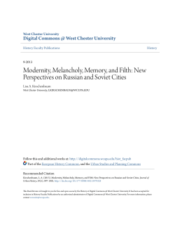 New Perspectives on Russian and Soviet Cities