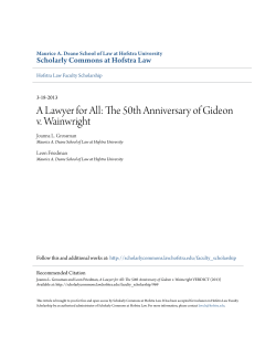 A Lawyer for All: The 50th Anniversary of Gideon v. Wainwright