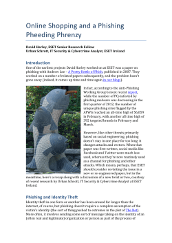 Online Shopping and a Phishing Pheeding Phrenzy