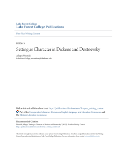 Setting as Character in Dickens and Dostoevsky