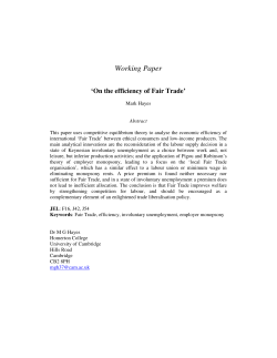 On the efficiency of Fair Trade