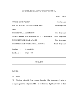 CONSTITUTIONAL COURT OF SOUTH AFRICA Case CCT 8/99