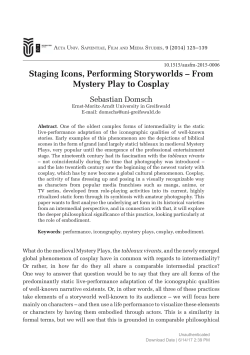 Staging Icons, Performing Storyworlds – From Mystery Play to Cosplay