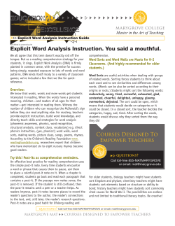 Explicit Word Analysis Instruction. You said a mouthful.