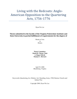 Living with the Redcoats: Anglo