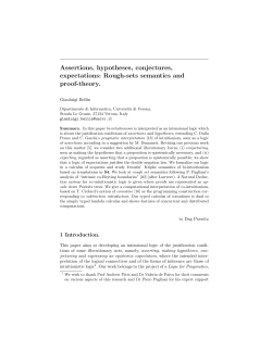 Assertions, hypotheses, conjectures, expectations: Rough