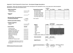 Tab-9 Pro Forma Forms - Development Budget Assumptions