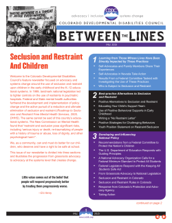 Seclusion and Restraint And Children