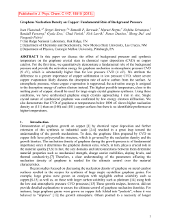 1 Graphene Nucleation Density on Copper
