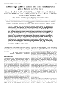 Stable-isotope and trace element time series from Fedchenko glacier