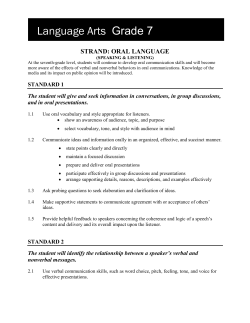 strand: oral language
