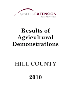 hill county agriculture - AgriLife Extension County Offices