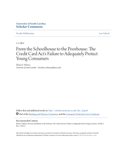 The Credit Card Act`s Failure to Adequately Protect Young Consumers