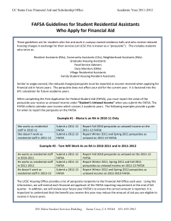 FAFSA Guidelines for Residential Assistants