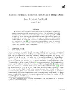 Random formulas, monotone circuits, and interpolation