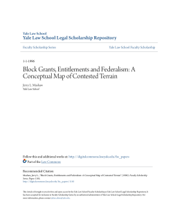 Block Grants, Entitlements and Federalism: A Conceptual Map of