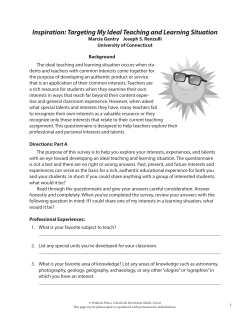 Inspiration: Targeting My Ideal Teaching and
