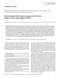 Mitochondrial DNA Typing Screens with Control Region and Coding