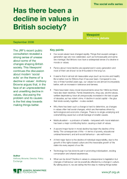 Has there been a decline in values in British Society? (summary)