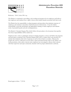 Administrative Procedure 6810 Hazardous Materials