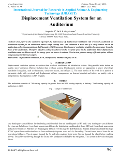 Displacement Ventilation System for an Auditorium