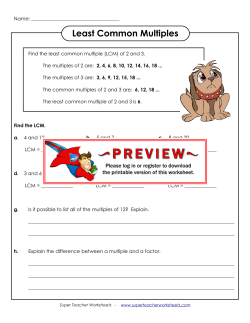 Least Common Multiples - superteacherworksheets.com