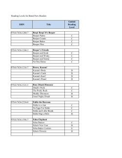 Reading Levels for Brand New Readers ISBN Title Guided Reading