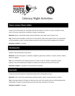 Literacy Night Activities