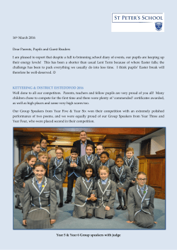 The head`s bulletin - St Peters School, Kettering