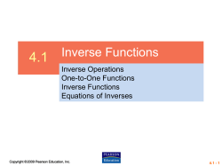 Inverse Functions