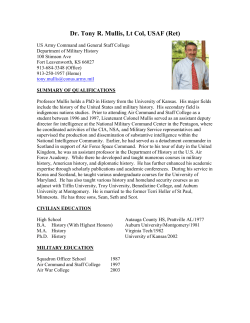 Dr. Tony R. Mullis, Lt Col, USAF (Ret)
