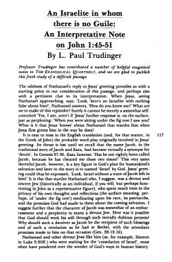 An Israelite in whom there is no Guile