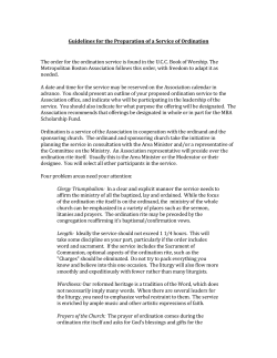 Guidelines for a Service of Ordination