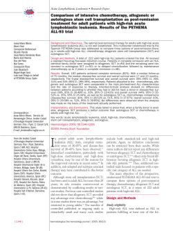 Comparison of intensive chemotherapy, allogeneic or autologous