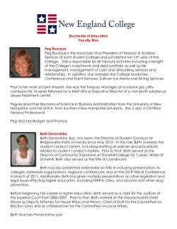 Doctorate of Education Faculty Bios Peg Bourque Peg Bourque is