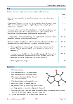 Chemical comprehension