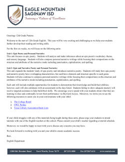 Greetings 12th Grade Parents: Welcome to the start of 12th Grade