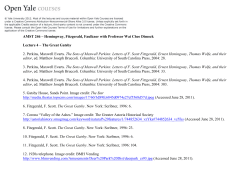 AMST 246 &ndash; Hemingway, Fitzgerald, Faulkner with Professor Wai