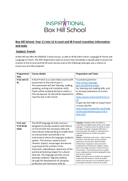 Box Hill School: Year 11 into 12 A Level and IB French transition