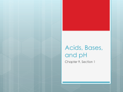 Acids, Bases, and pH