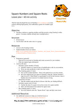 Square Numbers and Square Roots