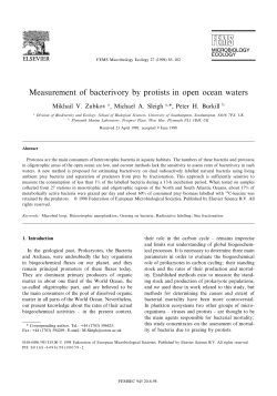 Measurement of bacterivory by protists in open ocean waters